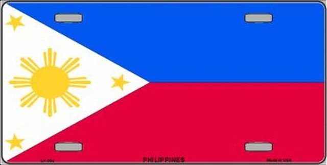 PHILIPPINES Flag Metal License Plate Sign Novelty Vanity Filipino Pilipinas Craft Supply