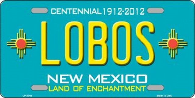 LOBOS New Mexico State Background Metal License Plate Sign Novelty Vanity Craft Supply