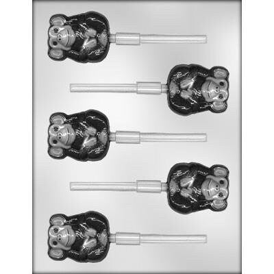CHIMP Sucker Chocolate Candy Mold -- Chimpanzee Zoo Animal Lolly Lollipop Craft Supply