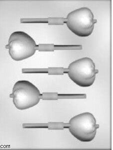 STRAWBERRY Sucker Chocolate Candy Mold -- Strawberries Lolly Lollipop Craft Supply