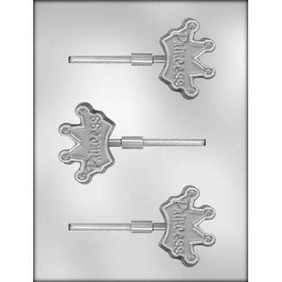 PRINCESS CROWN Sucker Chocolate Candy Mold -- Girl Birthday Party Lolly Lollipop Craft Supply