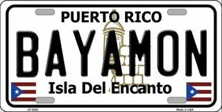 BAYAMOM Puerto Rico Background Metal License Plate Sign Novelty Vanity