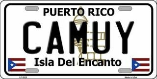 CAMUY Puerto Rico Background Metal License Plate Sign Novelty Vanity Craft Supply