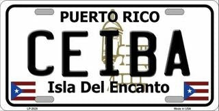 CEIBA Puerto Rico Background Metal License Plate Sign Novelty Vanity Craft Supply
