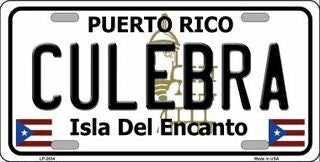 CULEBRA Puerto Rico Background Metal License Plate Sign Novelty Vanity Craft Supply