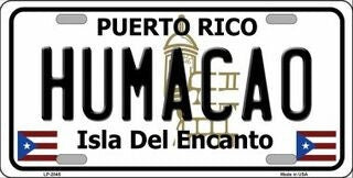 HUMACAO Puerto Rico Background Metal License Plate Sign Novelty Vanity Craft Supply