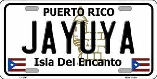 JAYUYA Puerto Rico Background Metal License Plate Sign Novelty Vanity Craft Supply