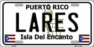 LARES Puerto Rico Background Metal License Plate Sign Novelty Vanity