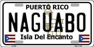 NAGUABO Puerto Rico Background Metal License Plate Sign Novelty Vanity