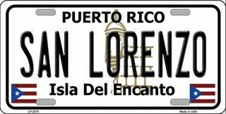 SAN LORENZO Puerto Rico Background Metal License Plate Sign Novelty Vanity