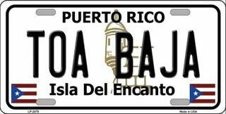 TOA BAJA Puerto Rico Background Metal License Plate Sign Novelty Vanity Craft Supply