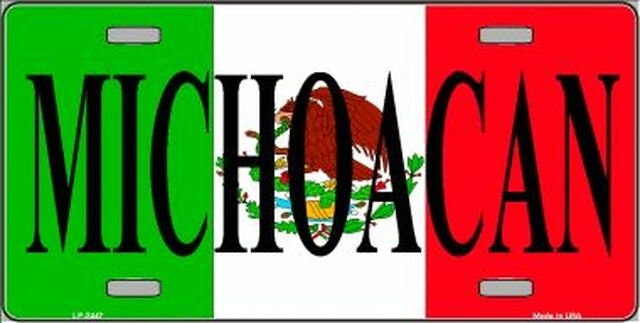 MICHOACAN Mexico Background Metal License Plate Sign Novelty Vanity Craft Supply