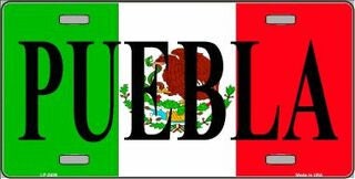 PUEBLA Mexico Background Metal License Plate Sign Novelty Vanity