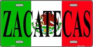 ZACATECAS Mexico Background Metal License Plate Sign Novelty Vanity Craft Supply