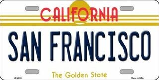 SAN FRANCISCO California State Background Metal License Plate Sign Novelty Vanity Craft Supply
