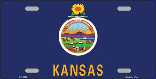 KANSAS State Flag Metal License Plate Sign Novelty Vanity Craft Supply