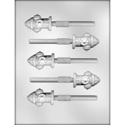 FIRE HYDRANT Sucker Chocolate Candy Mold -- Fire Plug Firefighter Lolly Lollipop