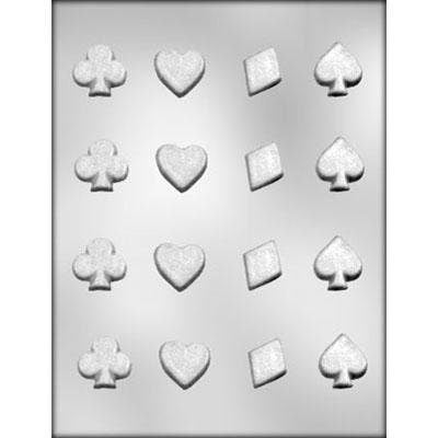 CARD SUIT Chocolate Candy Mold -- Spades Clubs Diamonds Heart Playing Cards Poker Craft Supply
