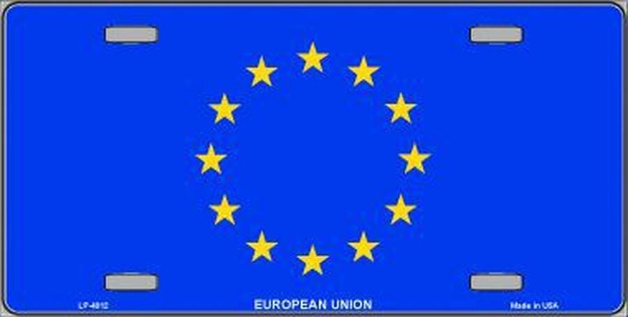 EUROPEAN UNION Flag Metal License Plate Sign Novelty Vanity Craft Supply