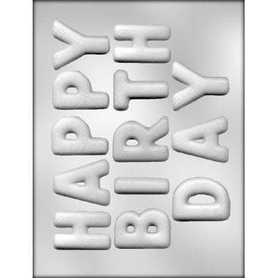 HAPPY BIRTHDAY LETTERS Chocolate Candy Mold -- Happy Birthday Text Letters Party Craft Supply