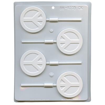 PEACE SIGN Sucker Hard Candy Mold -- Peace Symbol Lolly Lollipop Craft Supply