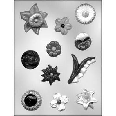FLOWER ASSORTMENT Chocolate Candy Mold -- Daisy Flower Floral Lolly Craft Supply