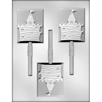 LARGE CASTLE Sucker Chocolate Candy Mold -- Noble Knight Princess Medieval Lolly Lollipop Craft Supply