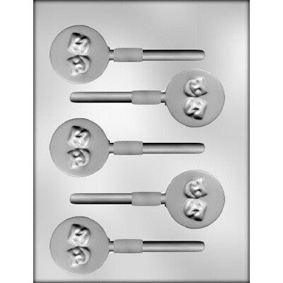 COMEDY TRAGEDY MASK Sucker Chocolate Candy Mold -- Live Performance Play Theater Lolly Lollipop Craft Supply