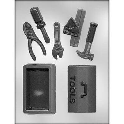 TOOL BOX With Tools Chocolate Candy Mold -- Carpenter Builder Pliers Screwdriver Wrench Hammer Construction Handyman Craft Supply