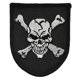 DEATH HEAD Embroidered Patch Applique - Skull Crossbones Craft Supply