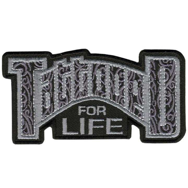 TATTOOED FOR LIFE Patch - Tattoo Biker Motorcycle Embroidered Patch Appliqué Craft Supply