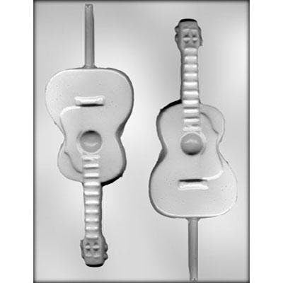LARGE GUITAR Sucker Chocolate Candy Mold -- Musical Band Acoustic Guitar Lolly Lollipop