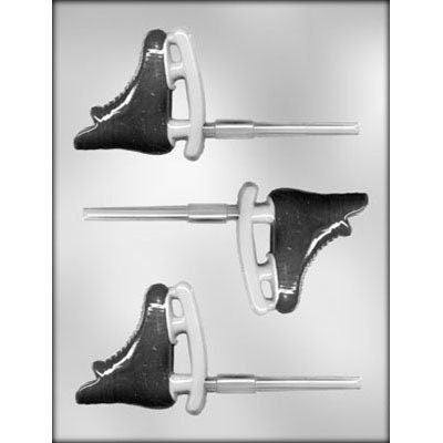 ICE SKATE Sucker Chocolate Candy Mold -- Ice Skating Hockey Sports Lolly Lollipop Craft Supply