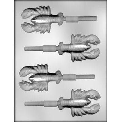 LOBSTER Sucker Chocolate Candy Mold -- Crawfish Ocean Sea Animal Fish Lolly Lollipop Craft Supply