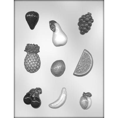 MIXED FRUIT Chocolate Candy Mold -- Assortment Fruit Pear Pineapple Grapes Craft Supply