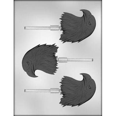 EAGLE HEAD Sucker Chocolate Candy Mold -- Bald Eagle Palearctic Patriotic Lolly Lollipop Craft Supply