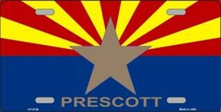 PRESCOTT ARIZONA State Flag Metal License Plate Sign Novelty Vanity Craft Supply