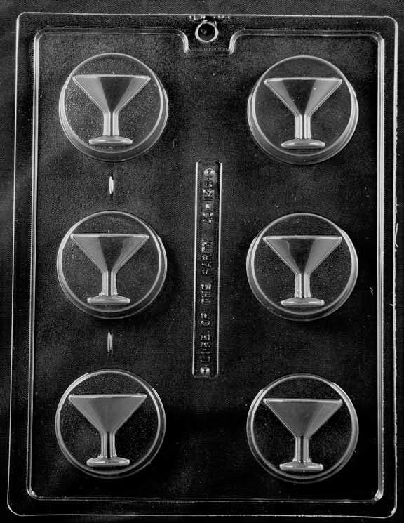 MARTINI COOKIE Chocolate Candy Mold - Cocktail Drink Glass Cookies Craft Supply