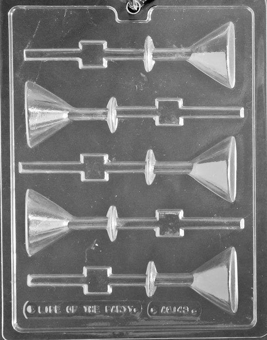 MARTINI GLASS LOLLY Sucker Chocolate Candy Mold - Cocktail Drink Craft Supply