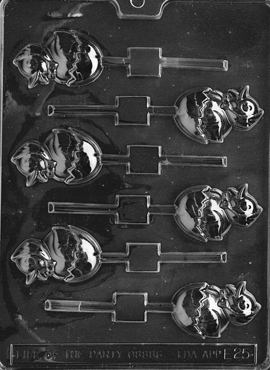 CHICKEN IN EGG Lolly Sucker Chocolate Candy Mold - Easter Egg Basket Craft Supply