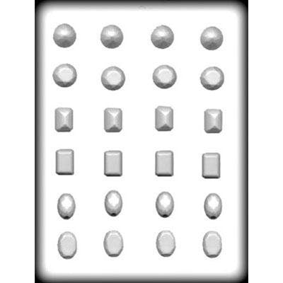 ASSORTED JEWELS Hard Candy Mold -- Diamond Jewels Diamonds Gems Treasure