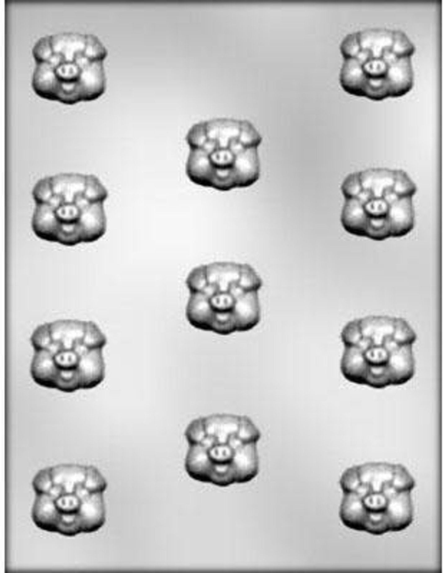 PIG FACE Chocolate Candy Mold -- Bite Size Pigs Piglet Farm Animals Craft Supply