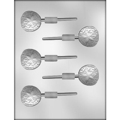 SAND DOLLAR Sucker Chocolate Candy Mold -- Sand Cakes Sea Biscuits Lolly Lollipop Craft Supply