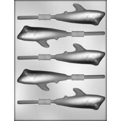 SHARK Sucker Chocolate Candy Mold -- Killer Shark Ocean Sea Animal Fish Lolly Lollipop Craft Supply