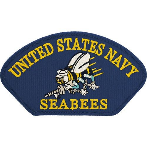 United States Navy SEABEES Embroidered Patch Applique - U.S. Navy Seabees Military Hat Patch USN Craft Supply