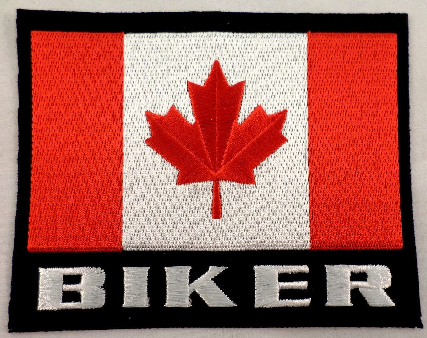 Canadian Biker Flag Patch - Canada MC Club Biker Motorcycle Embroidered Patch Appliqué