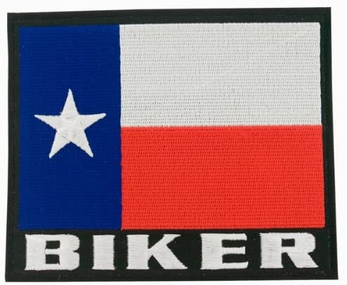 TEXAS Biker Flag Patch - Texas State Flag MC Club Biker Motorcycle Embroidered Patch Appliqué Craft Supply