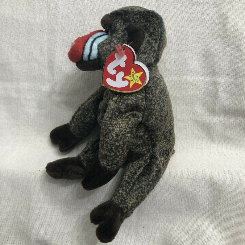 CHEEKS The Baboon Ty Beanie Baby Retired Beanbag Plush - New with Tags Vintage 1990s