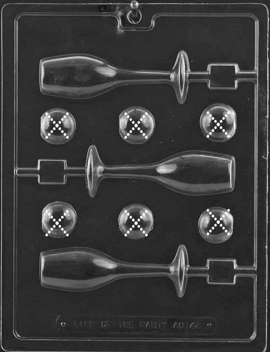 CHAMPAGNE GLASS LOLLY Sucker Chocolate Candy Mold