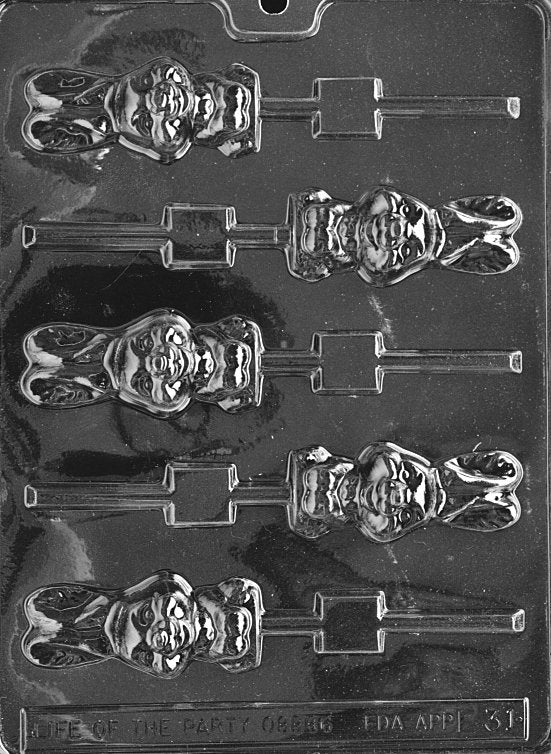 CHUNKY BUNNY LOLLY Sucker Chocolate Candy Mold - Easter Egg Basket Jumping Bunnies Craft Supply
